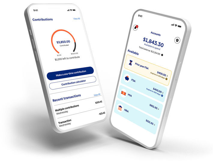 2 smartphones displaying health account information